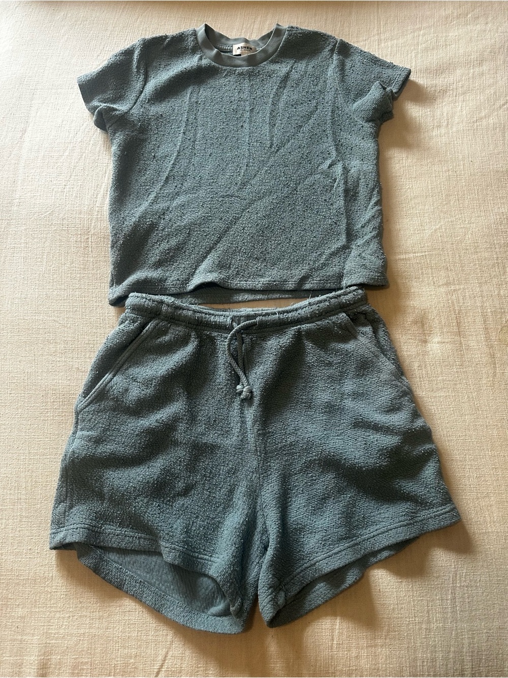 Asher Los Angeles Terry Cloth Lounge Set | Blue Gray